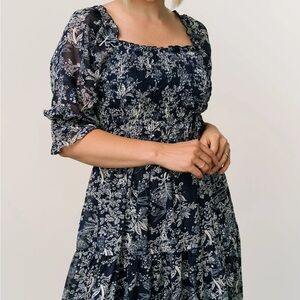 NWT Baltic Born Jacquard Midi Dress Indigo Medium